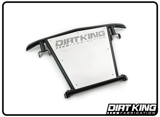 A black and silver off-road bumper labeled "DIRT KING" against a white background. The bumper has a rectangular metallic base with black mounting brackets and protective bars, specifically designed for the 2016-2018 Chevy Silverado 1500. The company's logo is prominently displayed in the corner.
